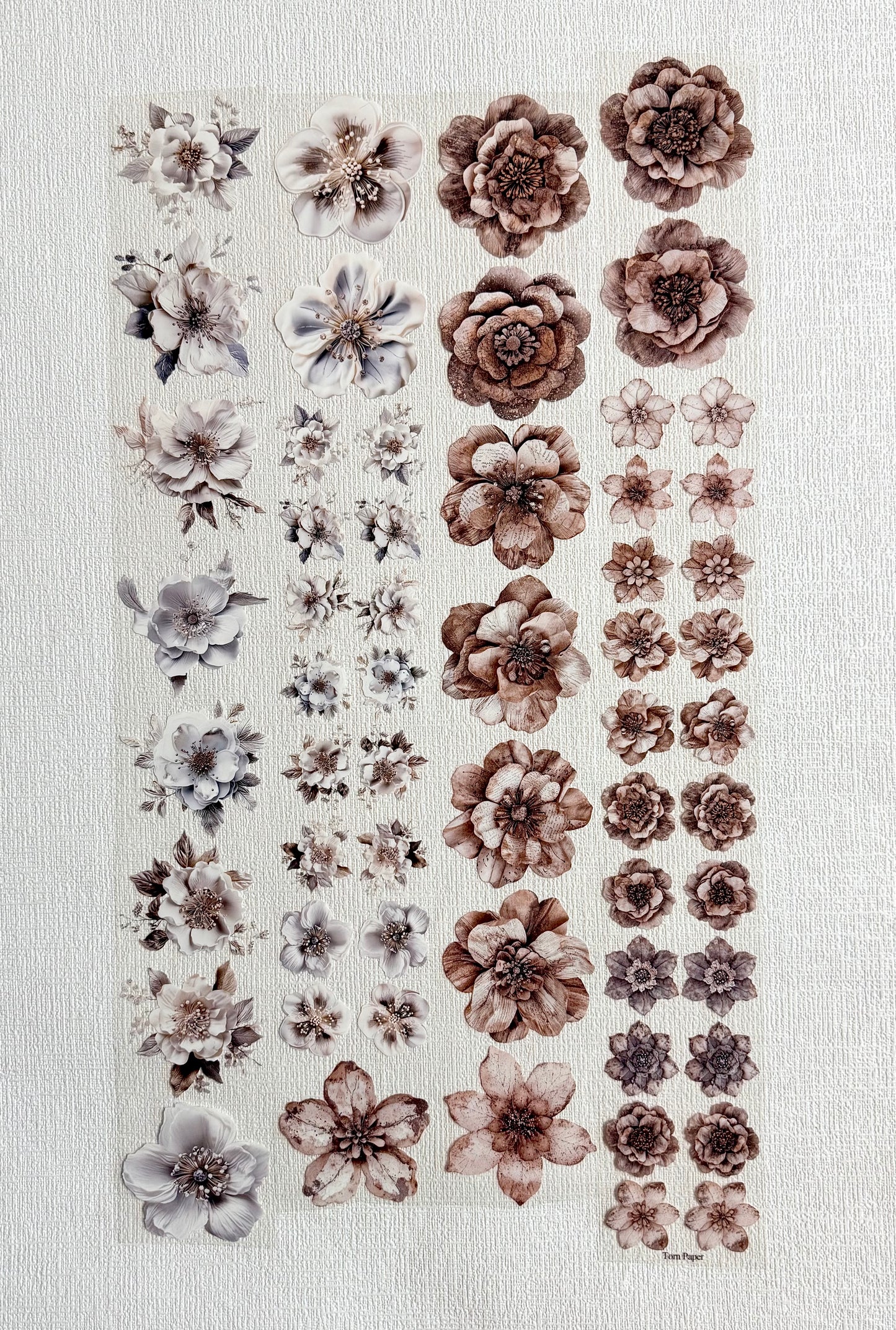 Torn Paper_ Muted Floral Layers 3D Print PET Tape 200cm TPM 079[1Loop]