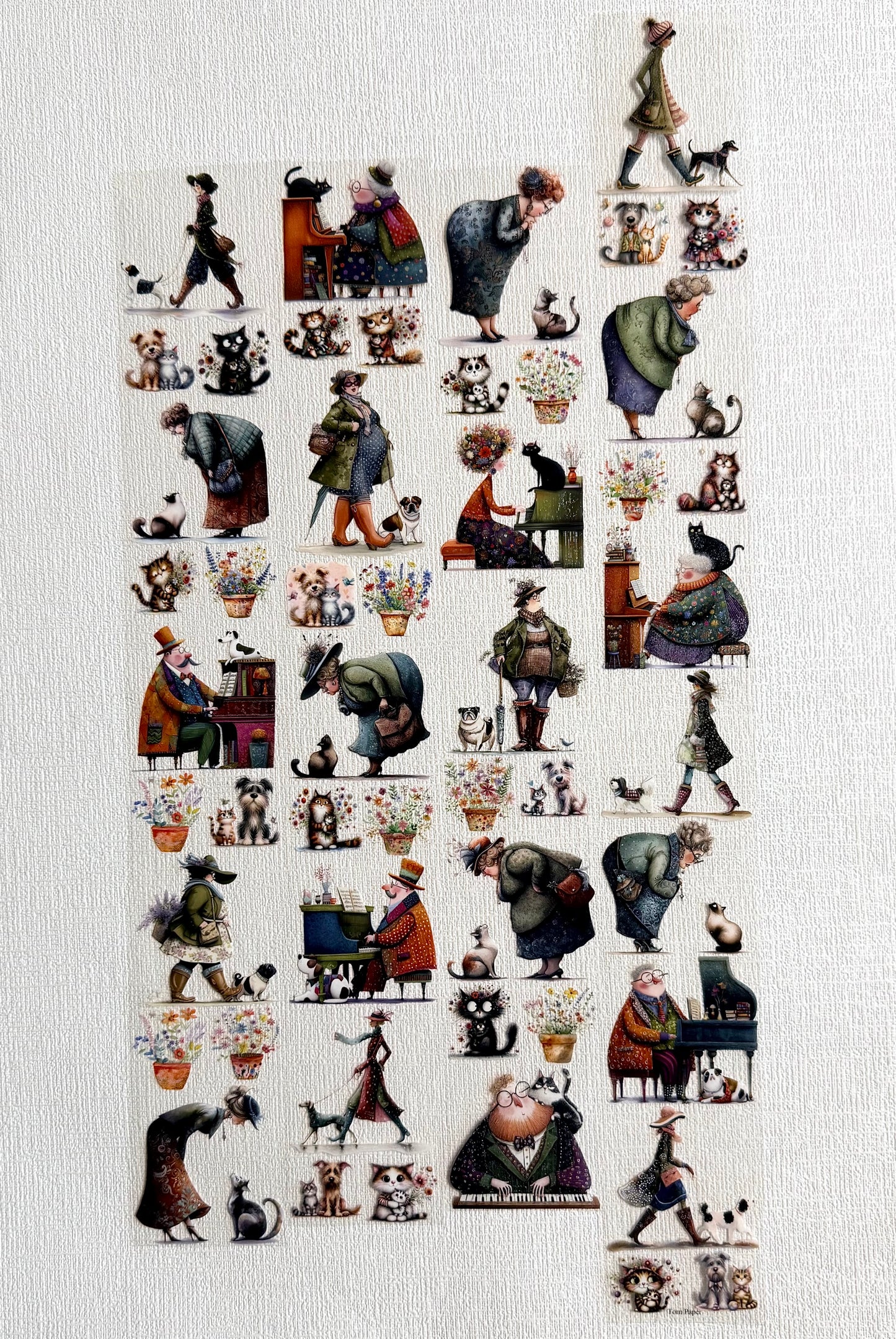 Torn Paper_ In harmony with animals 3D Print PET Tape 6m TPM 078[Whole]
