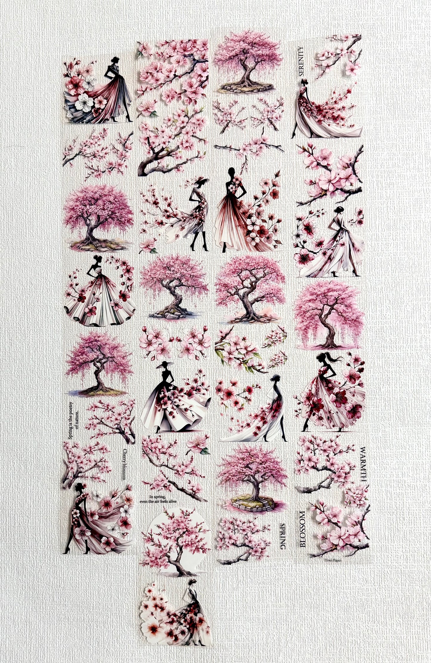 Torn Paper_ Blossom Elegance 3D Print PET Tape 6m TPM 075[Whole]