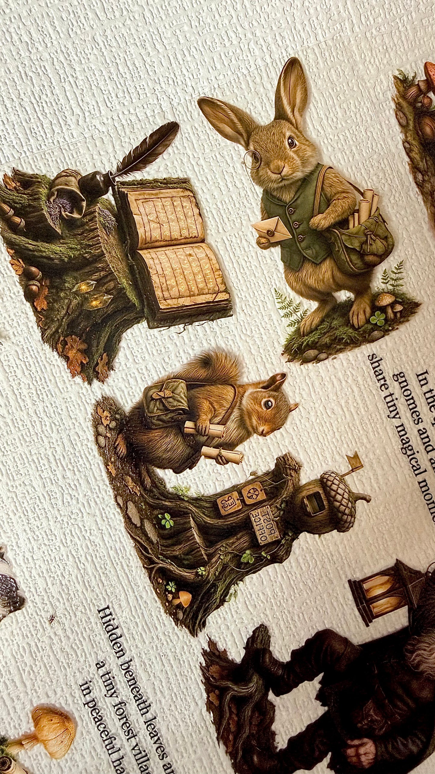 Torn Paper_ Little Gnomes of the Forest 3D Print PET Tape 200cm TPM 086[1Loop]