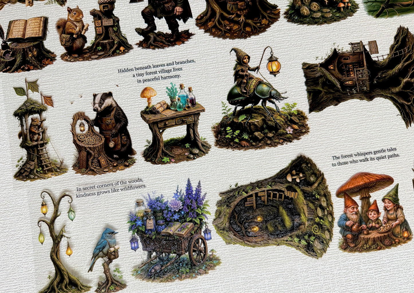 Torn Paper_ Little Gnomes of the Forest 3D Print PET Tape 200cm TPM 086[1Loop]