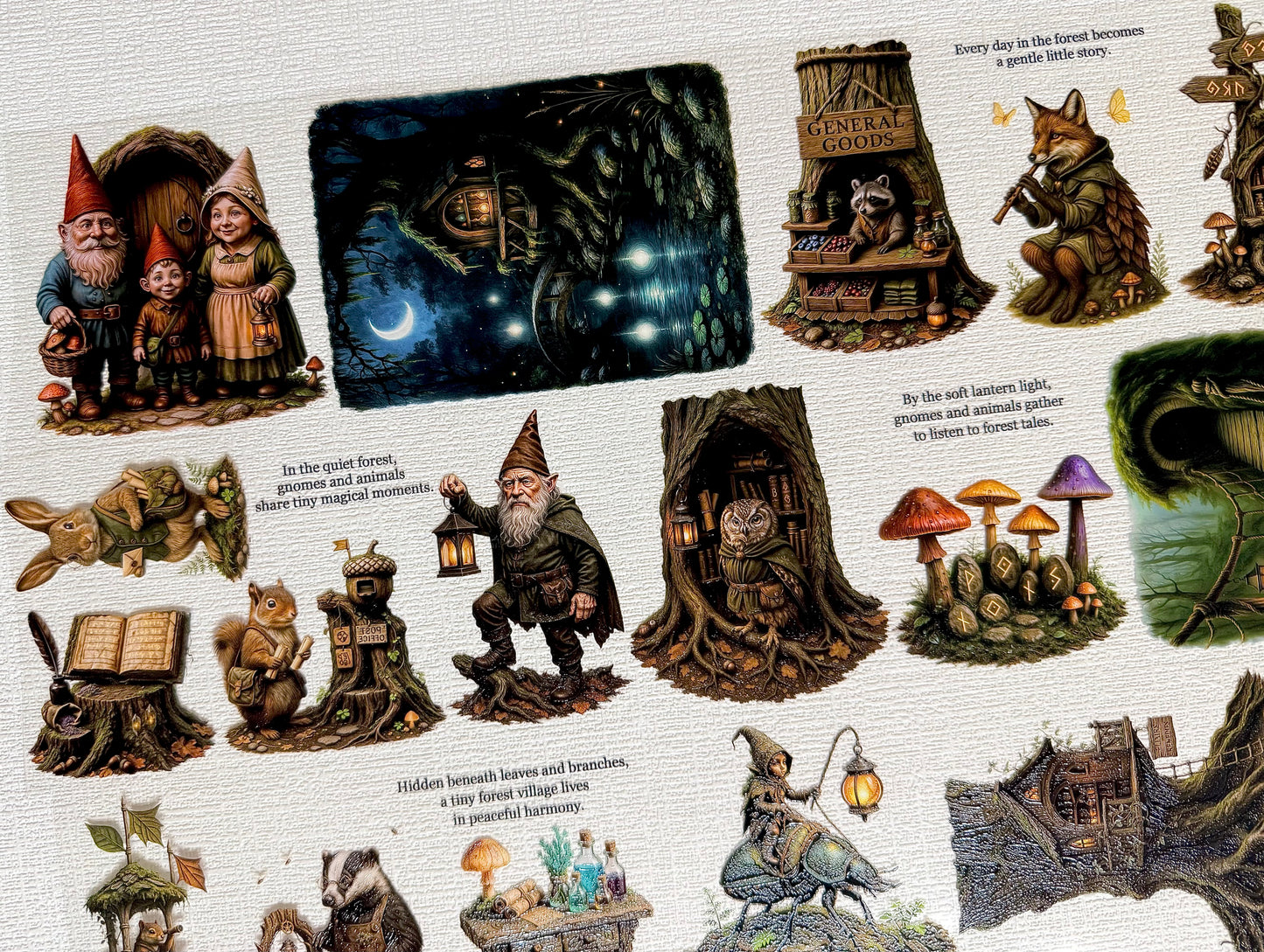 Torn Paper_ Little Gnomes of the Forest 3D Print PET Tape 200cm TPM 086[1Loop]
