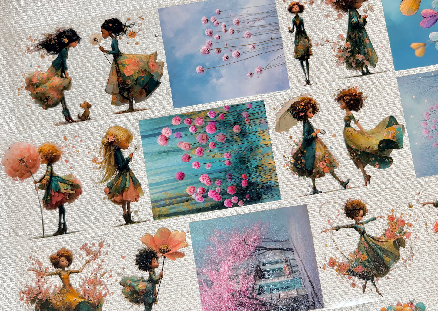 Torn Paper_ Petal Waltz Girls 3D Print PET Tape 6m TPM 087[Whole]