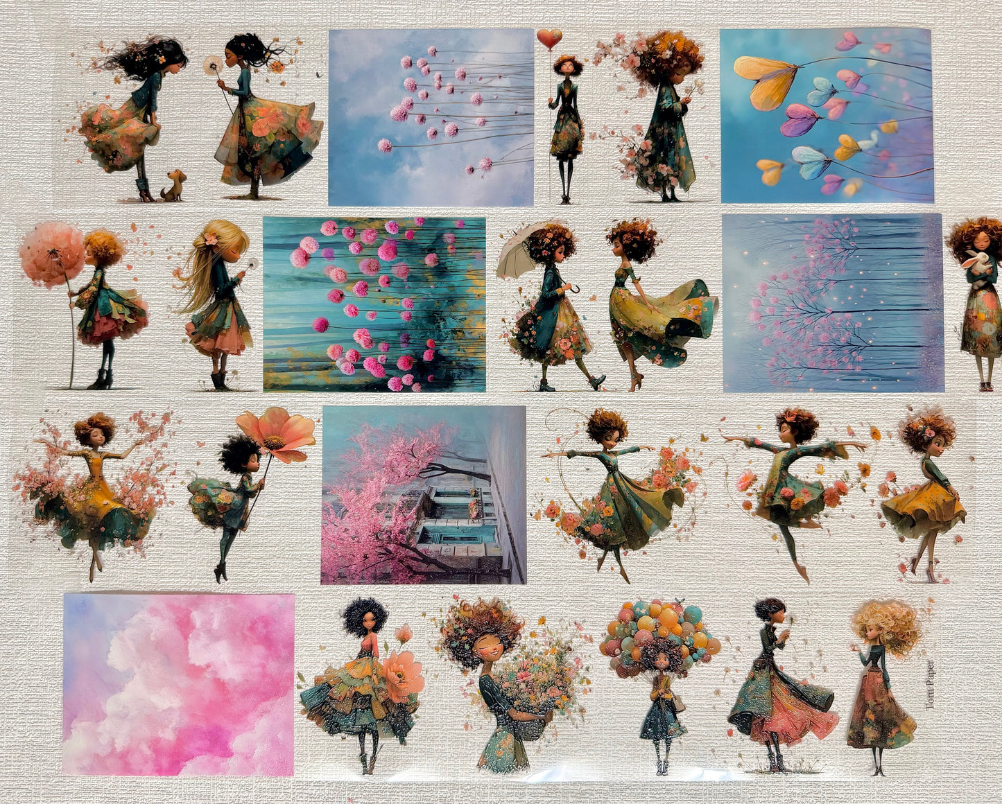 Torn Paper_ Petal Waltz Girls 3D Print PET Tape 6m TPM 087[Whole]