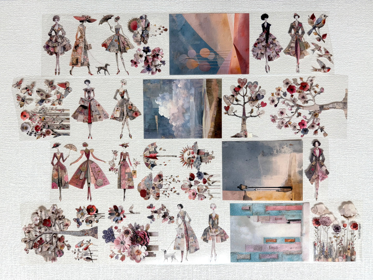 Torn Paper_ The Ladies of Paper Garden 3D Print PET Tape 6m TPM 092[Whole]