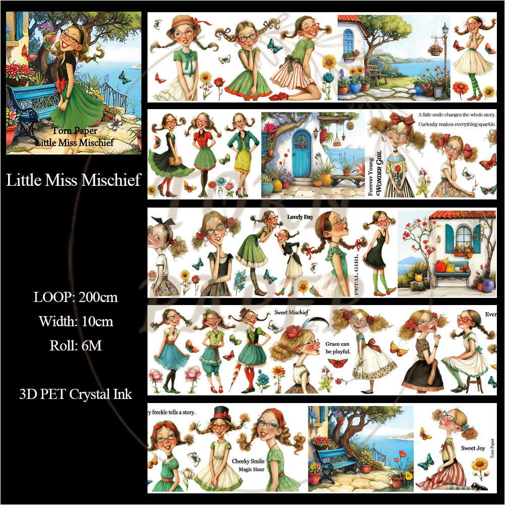 Torn Paper_ Little Miss Mischief 3D Print PET Tape 6m TPM 110[Whole]