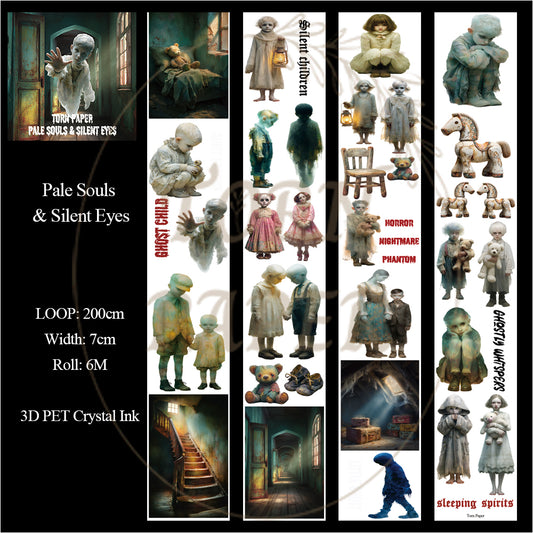 Torn Paper_ Pale Souls & Silent Eyes 3D Print PET Tape 200cm TPM 096[1Loop]