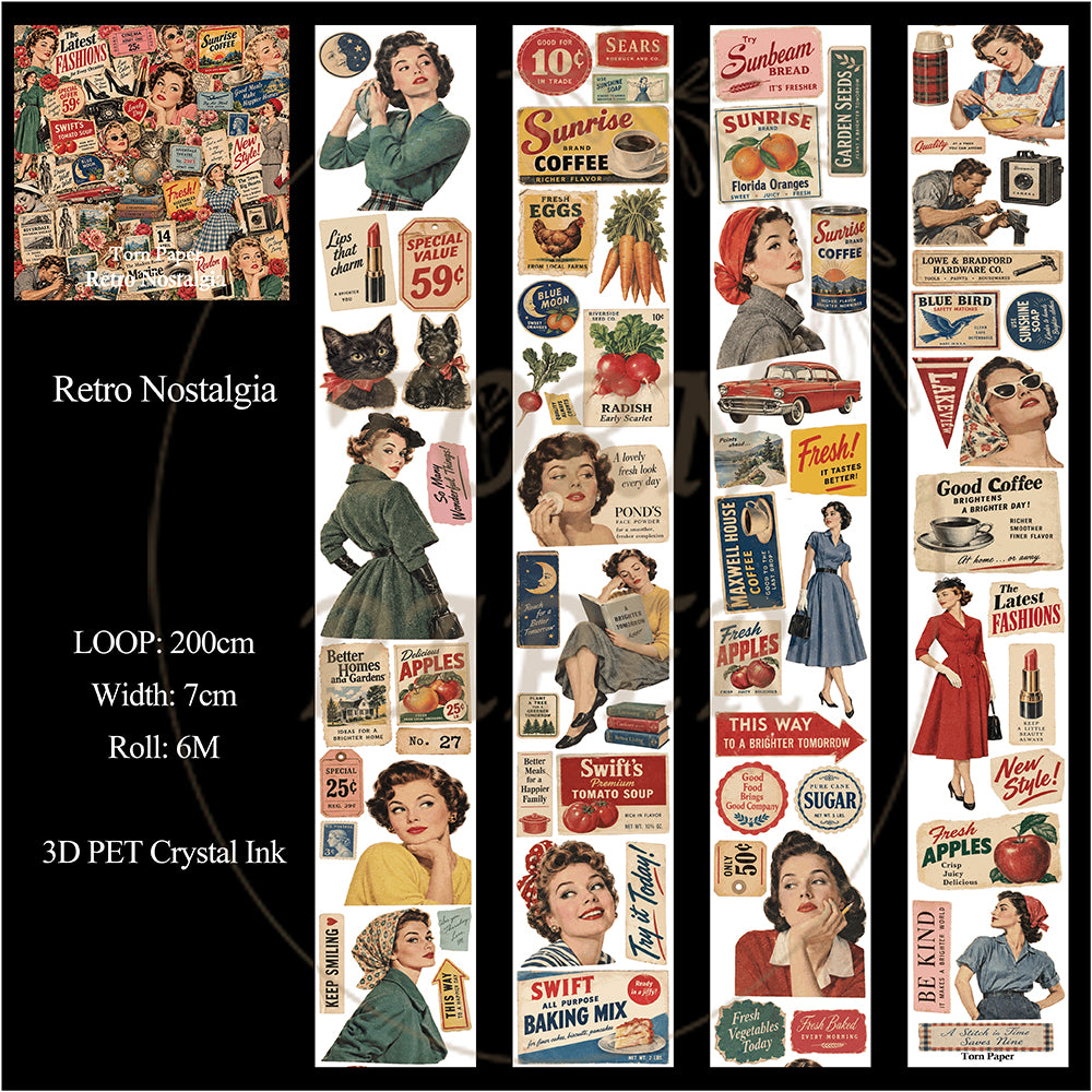 Torn Paper_ Retro Nostalgia 3D Print PET Tape 6m TPM 128[Whole]