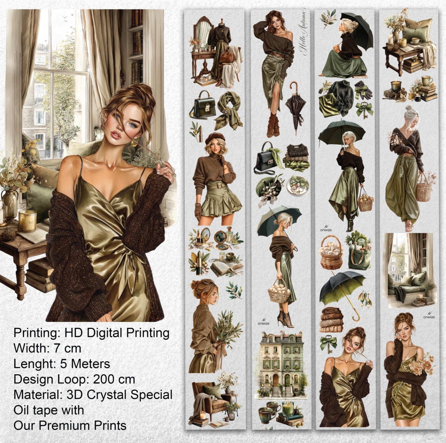 Onwize_ Journal Supplies Olive & Mocha 3D Crystal Ink OW 245[Whole]