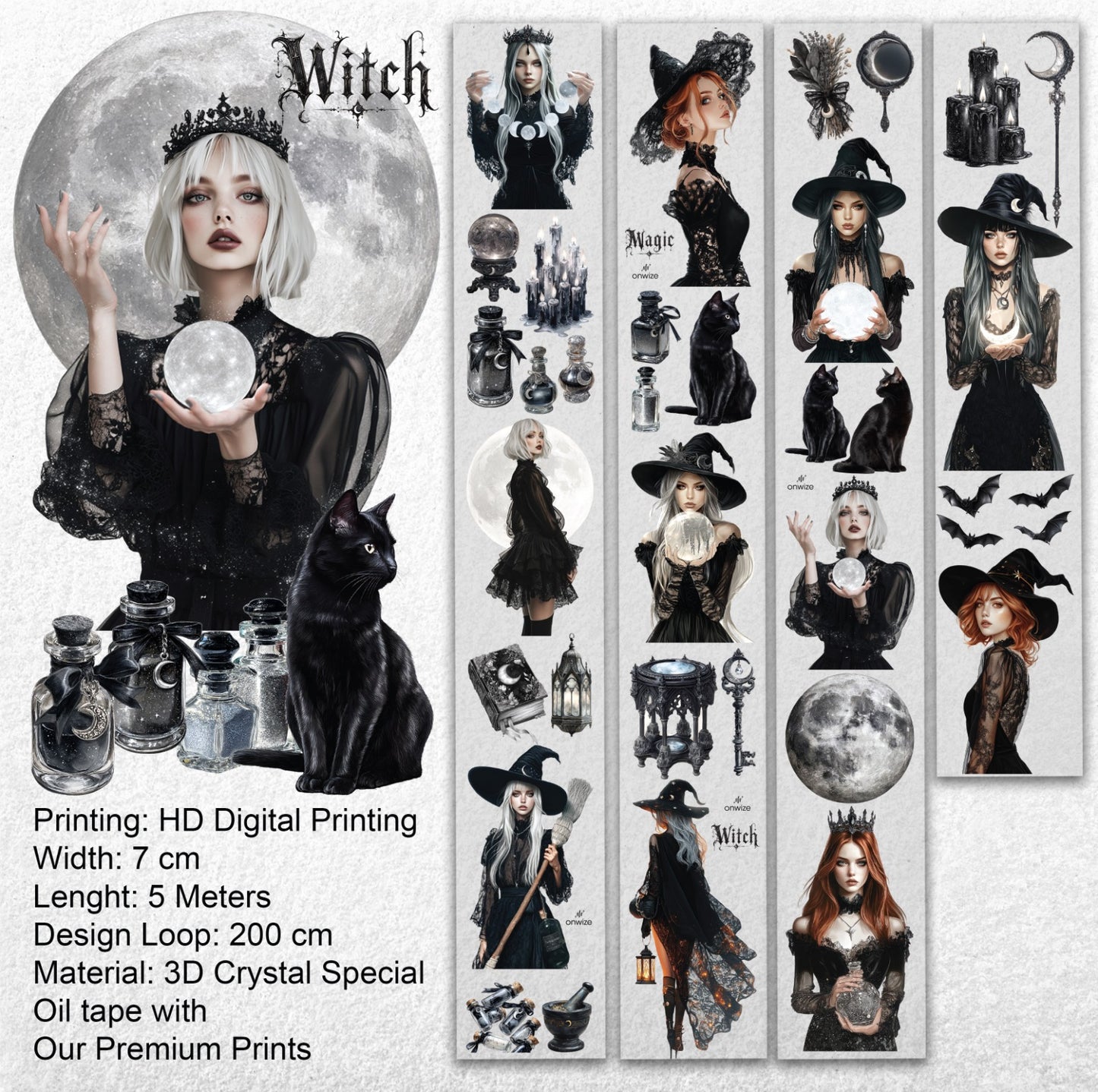 Onwize_ Journal Supplies Moonlit Witch 3D Crystal Ink OW 246[1Loop]