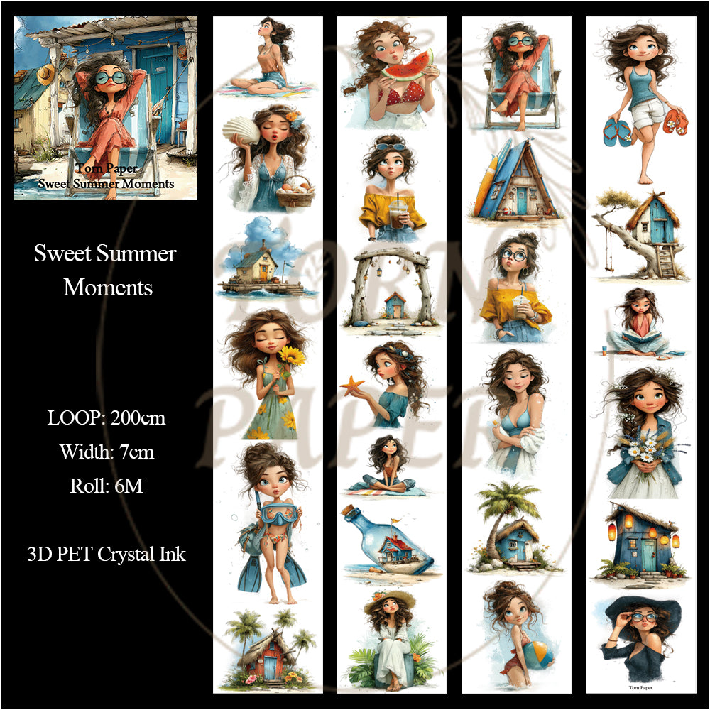 Torn Paper_ Sweet Summer Moments 3D Print PET Tape 200cm TPM 097[1Loop]