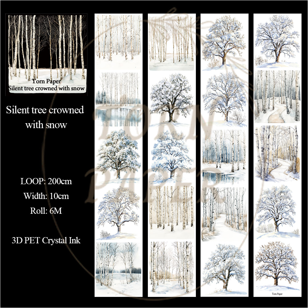 Torn Paper_ Silent tree crowned with snow 3D Print PET Tape 200cm TPM 044[1Loop]