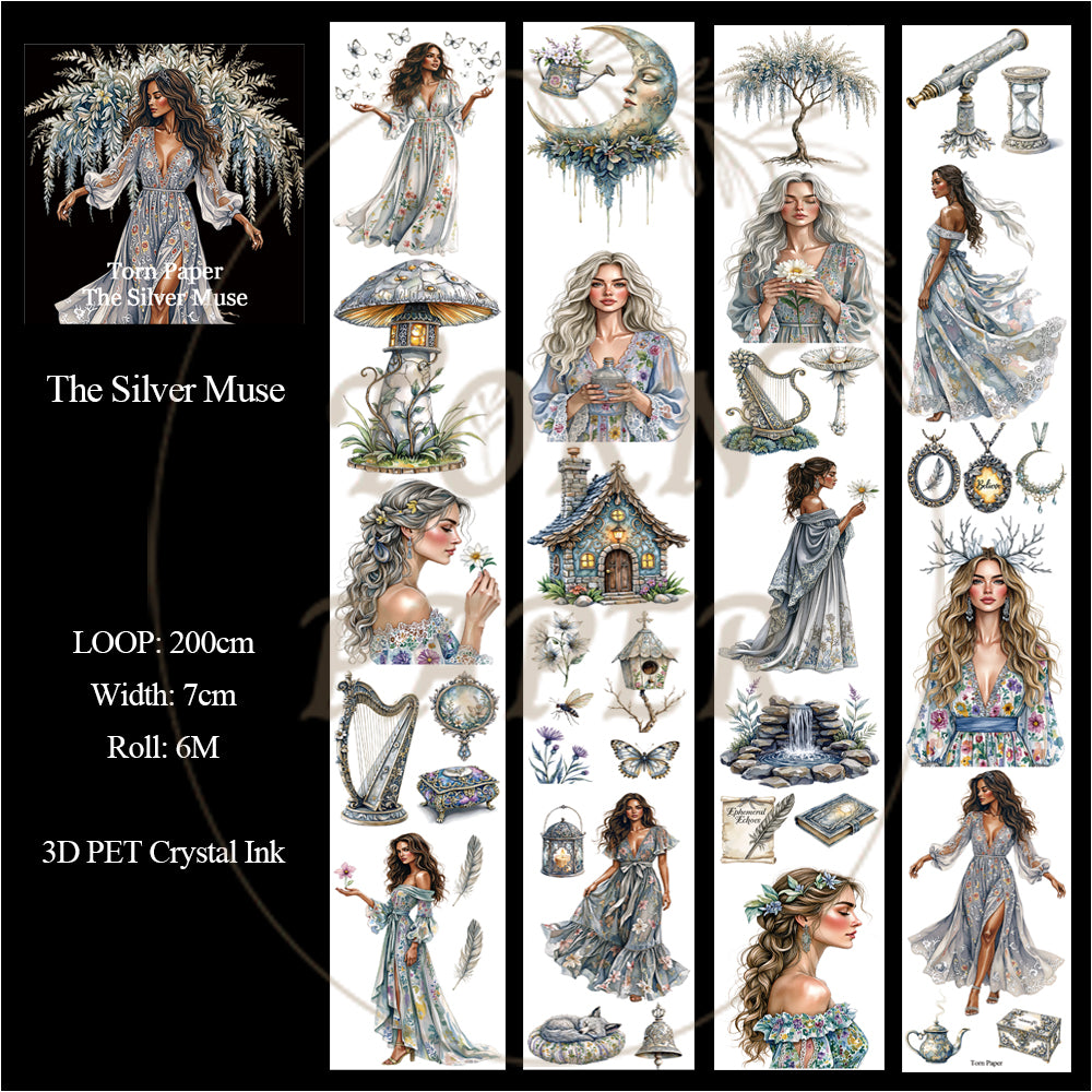 Torn Paper_ The Silver Muse 3D Print PET Tape 200cm TPM 046[1Loop]