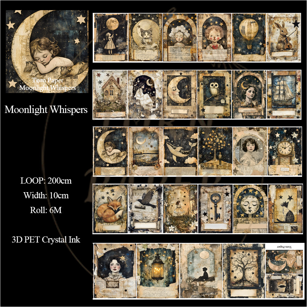 Torn Paper_ Moonlight Whispers 3D Print PET Tape 200cm TPM 047[1Loop]