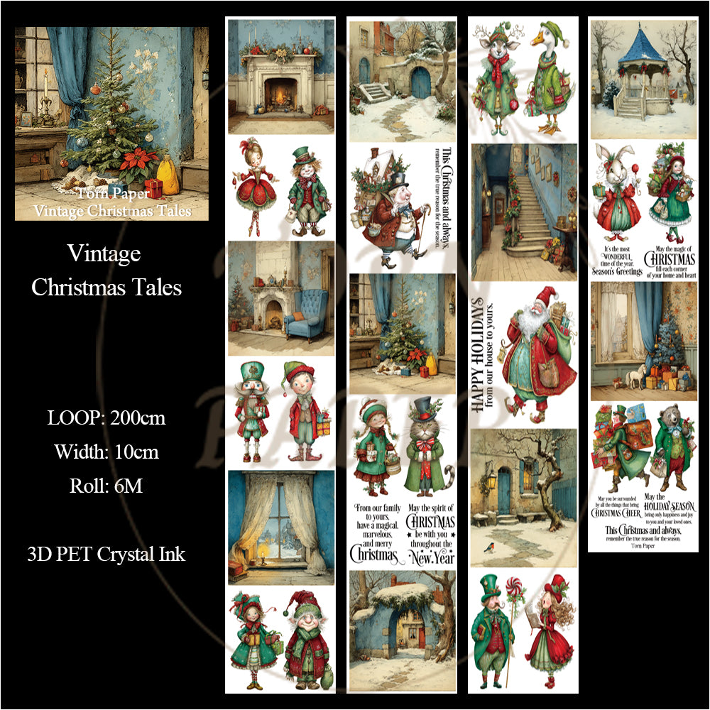Torn Paper_ Vintage Christmas Tales 3D Print PET Tape 200cm TPM 049[1Loop]