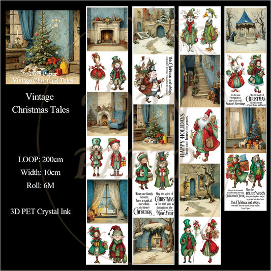 Torn Paper_ Vintage Christmas Tales 3D Print PET Tape 6m TPM 050[Whole]