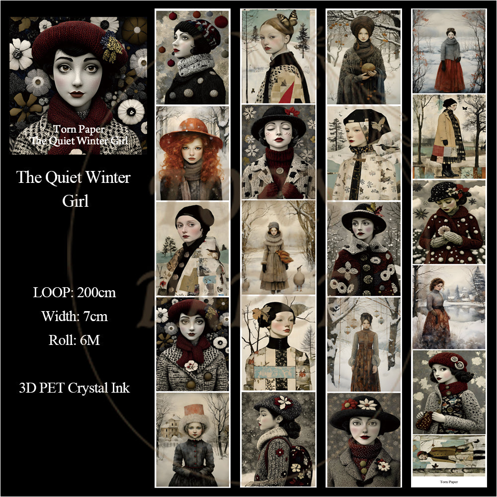 Torn Paper_ The Quiet Winter Girl 3D Print PET Tape 200cm TPM 051[1Loop]