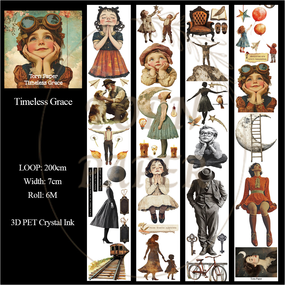 Torn Paper_ Timeless Grace 3D Print PET Tape 200cm TPM 053[1Loop]