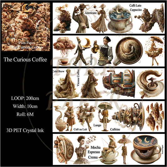 Torn Paper_ The Curious Coffee 3D Print PET Tape 200cm TPM 134[1Loop]