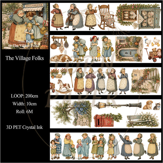 Torn Paper_ The Village Folks 3D Print PET Tape 200cm TPM 139[1Loop]