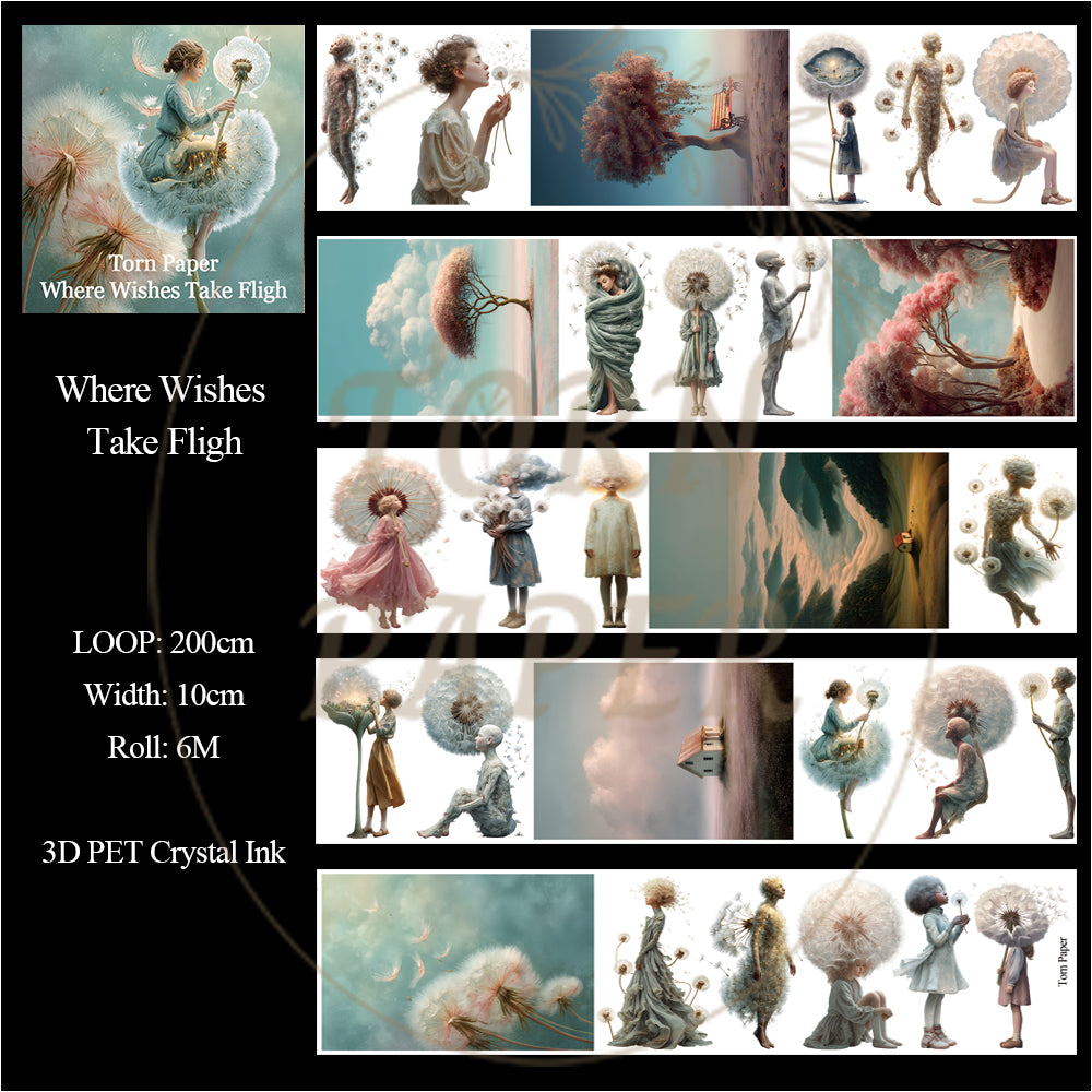 Torn Paper_ Where Wishes Take Fligh 3D Print PET Tape 200cm TPM 107[1Loop]
