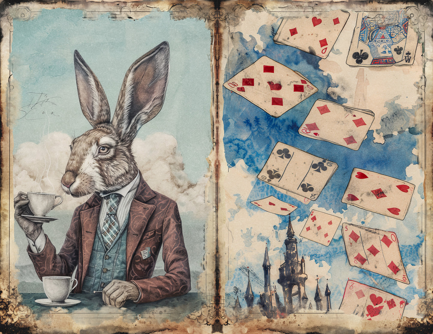 Torn Paper Scrapbooking Papers Dreaming in Wonderland TPB-003
