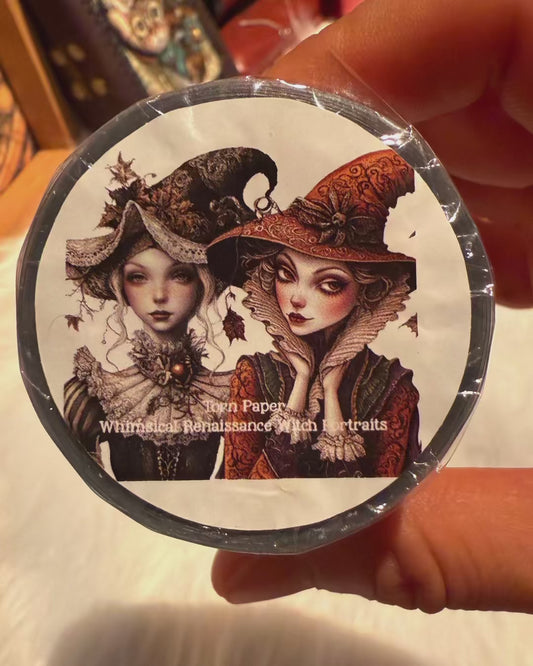 Torn Paper_ Whimsical Renaissance Witch Portraits 3D Print PET Tape 200cm TPM 013[Whole]