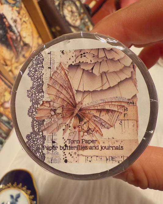 Torn Paper_ Paper butterflies and journals 3D Gloss PET Tape 6m TPM 008[Whole]